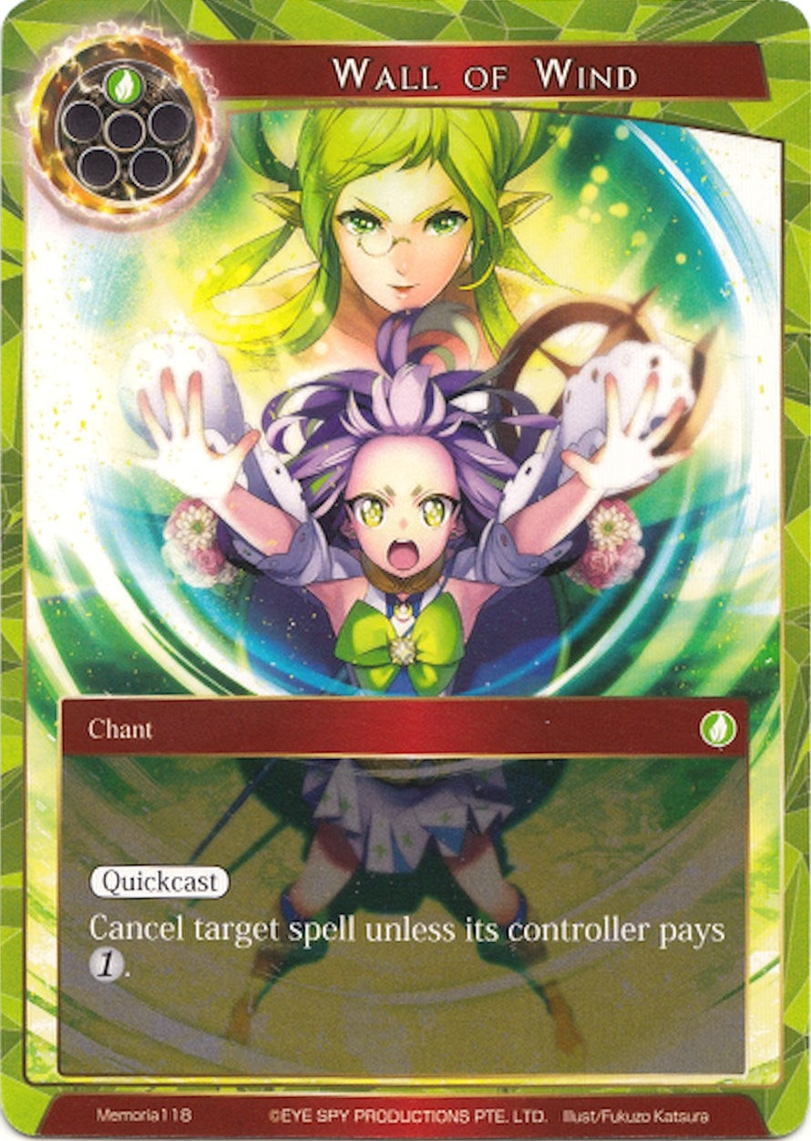Image for Wall of Wind (Alice Origin Memoria Cards) (Memoria118) - Force of Will