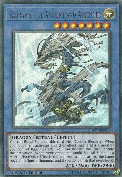 Image for Sauravis, the Ancient and Ascended (Duel Overload) (DUOV-EN075) - YuGiOh