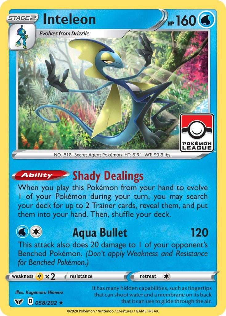 Image for Inteleon - 058/202 (Pokemon League) (League & Championship Cards) (058/202) - Pokemon