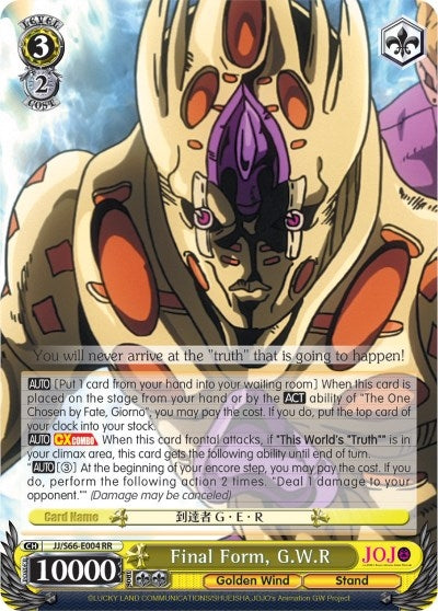Image for Final Form, G.W.R (JoJo's Bizarre Adventure: Golden Wind) (JJ/S66-E004 RR) - Weiss Schwarz