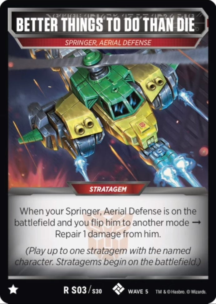 Image for Better Things To Do Than Die (Titan Masters Attack) (S03) - Transformers TCG