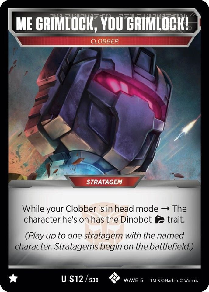 Image for Me Grimlock, You Grimlock! (Titan Masters Attack) (S12) - Transformers TCG