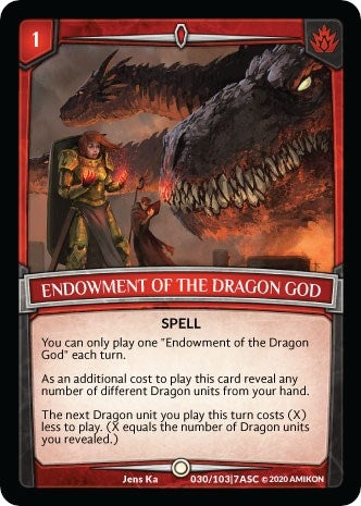 Image for Endowment of the Dragon God (Ascension) (ASC-030) - Argent Saga TCG