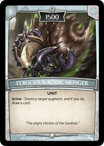 Image for Ferocious Acidic Monger (Ascension) (ASC-035) - Argent Saga TCG