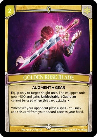 Image for Golden Rose Blade (Ascension) (ASC-043) - Argent Saga TCG