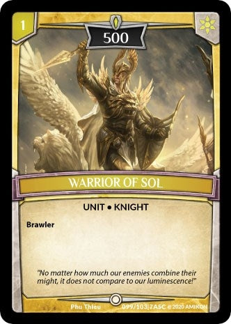 Image for Warrior of Sol (Ascension) (ASC-099) - Argent Saga TCG