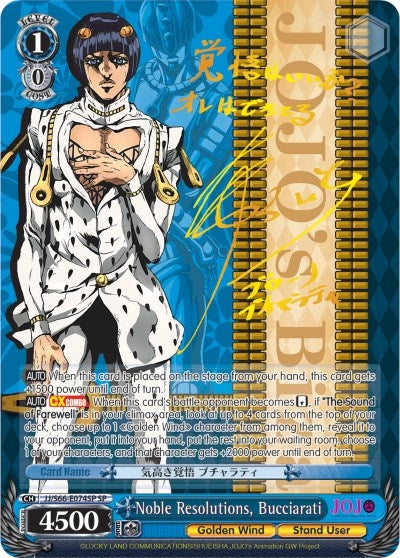 Image for Noble Resolutions, Bucciarati (SP) (Gold Signature) (JoJo's Bizarre Adventure: Golden Wind) (JJ/S66-E074SP SP) - Weiss Schwarz