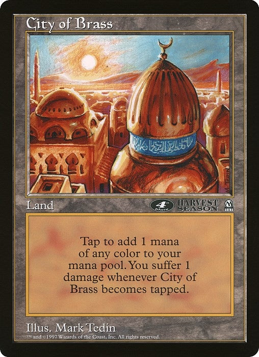 Image for City of Brass (4th Place) (Arena League) (Oversize Cards) - Magic: The Gathering