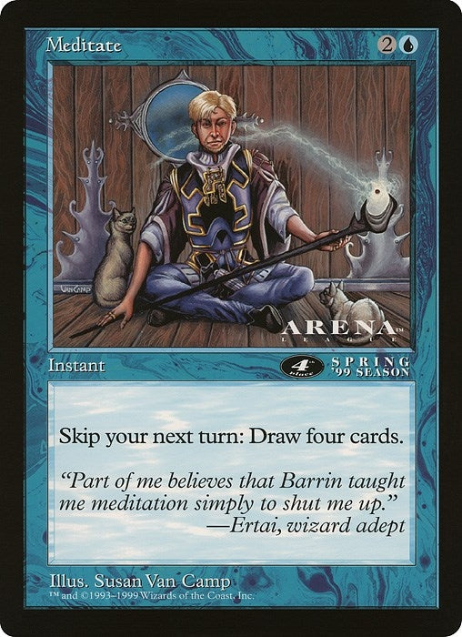 Image for Meditate (4th Place) (Arena League) (Oversize Cards) - Magic: The Gathering