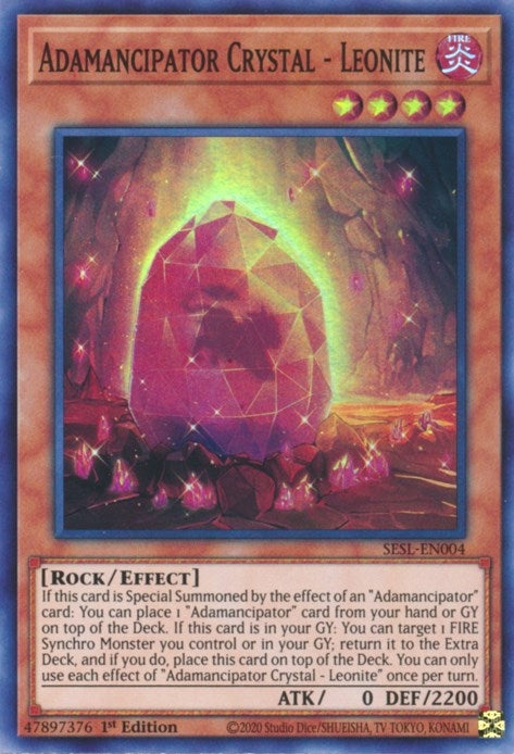 Image for Adamancipator Crystal - Leonite (Secret Slayers) (SESL-EN004) - YuGiOh