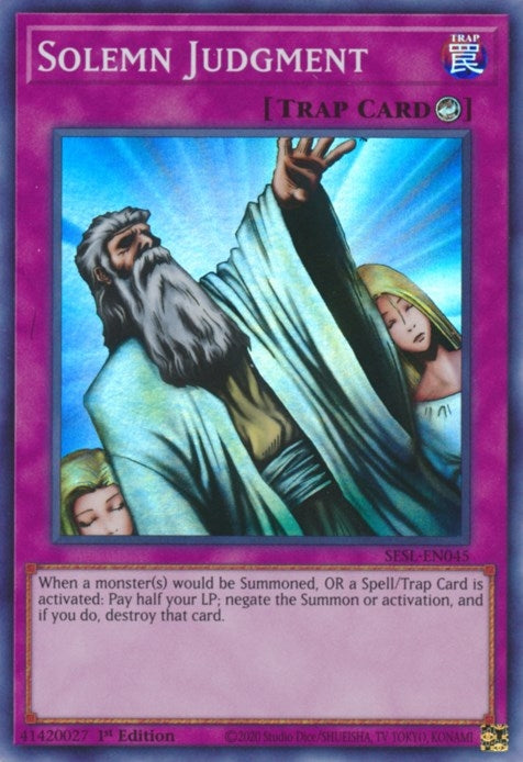 Image for Solemn Judgment (Secret Slayers) (SESL-EN045) - YuGiOh