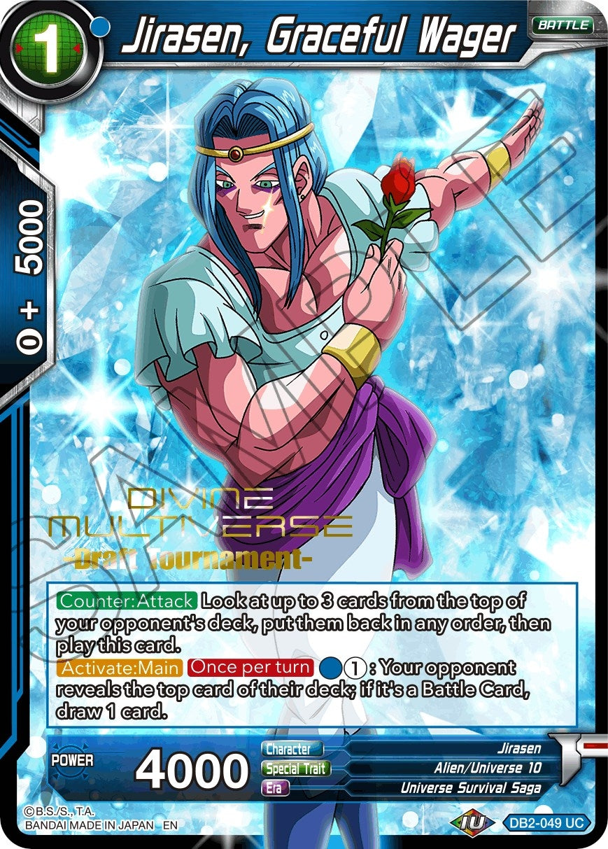Image for Jirasen, Graceful Wager (Divine Multiverse Draft Tournament) (Tournament Promotion Cards) (DB2-049) - Dragon Ball Super: Masters