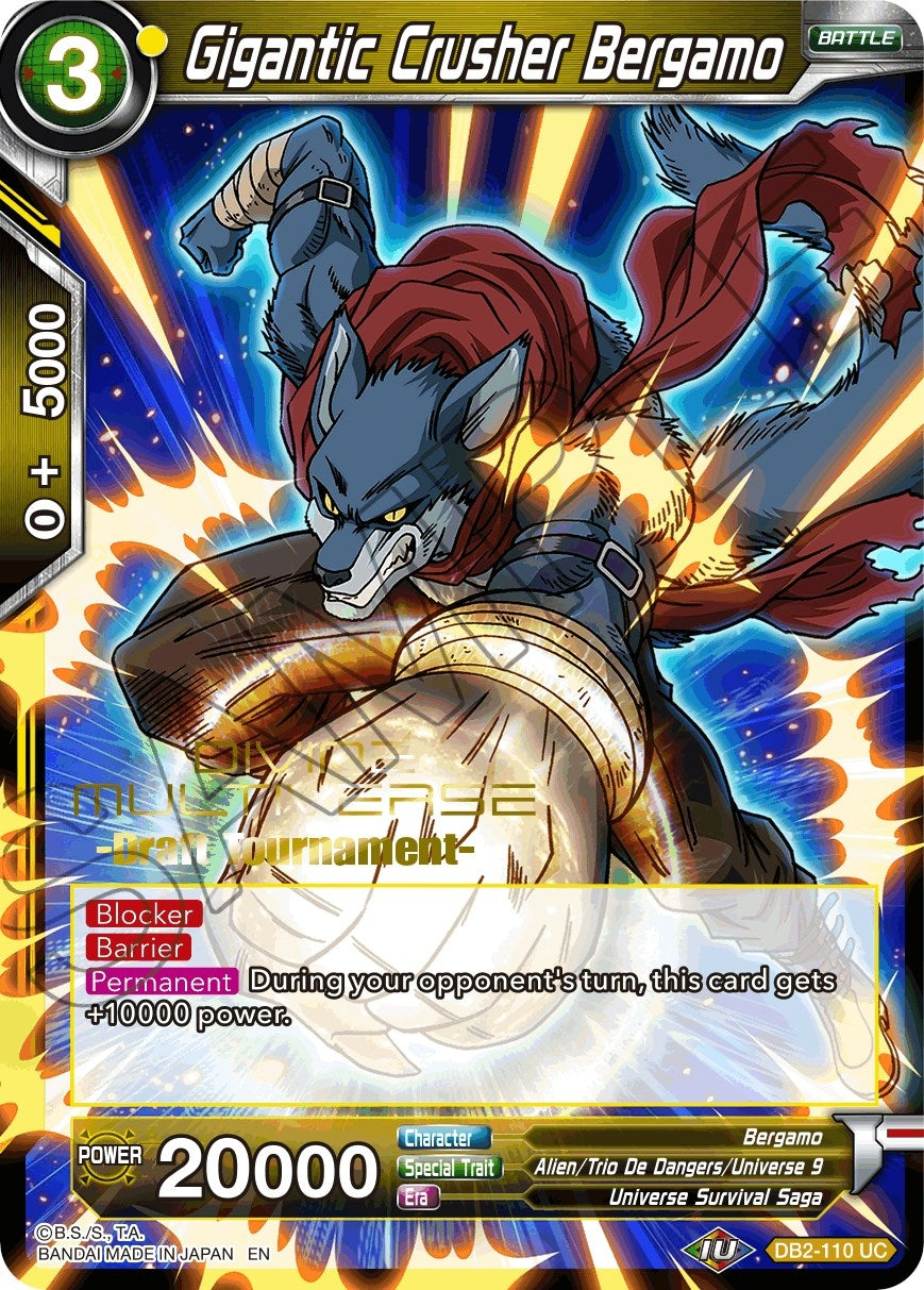Image for Gigantic Crusher Bergamo (Divine Multiverse Draft Tournament) (Tournament Promotion Cards) (DB2-110) - Dragon Ball Super: Masters