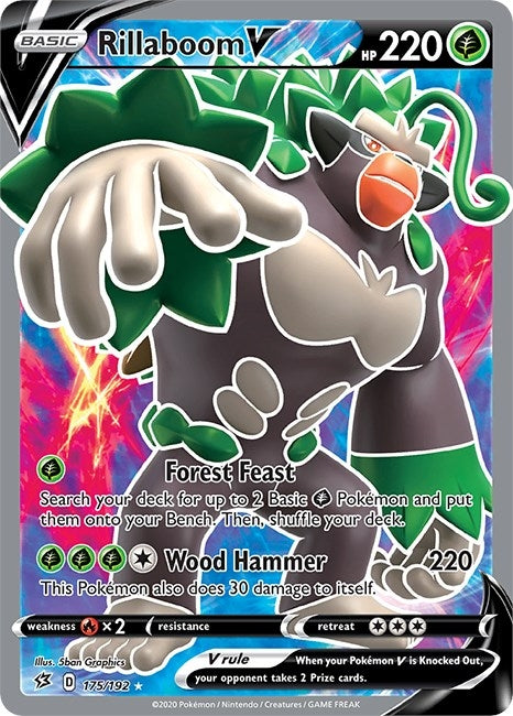 Image for Rillaboom V (Full Art) (SWSH02: Rebel Clash) (175/192) - Pokemon