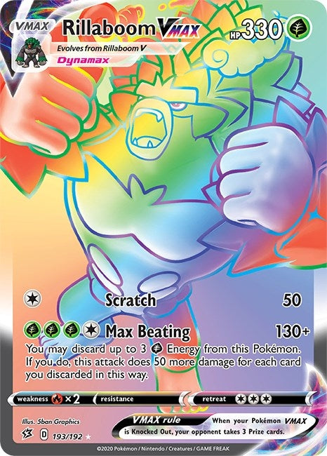 Image for Rillaboom VMAX (Secret) (SWSH02: Rebel Clash) (193/192) - Pokemon
