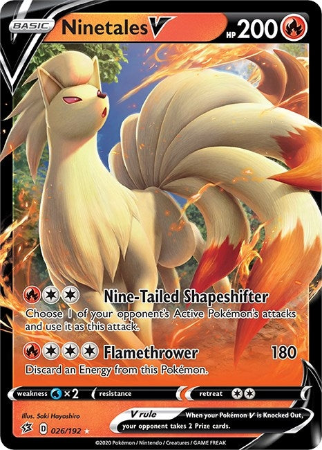 Image for Ninetales V (SWSH02: Rebel Clash) (026/192) - Pokemon