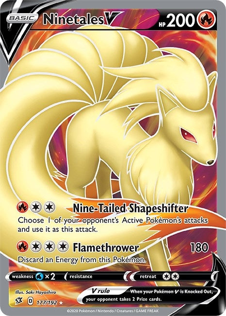 Image for Ninetales V (Full Art) (SWSH02: Rebel Clash) (177/192) - Pokemon