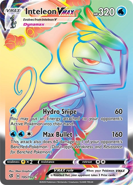 Image for Inteleon VMAX (Secret) (SWSH02: Rebel Clash) (195/192) - Pokemon