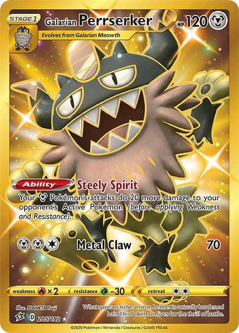 Image for Galarian Perrserker (Secret) (SWSH02: Rebel Clash) (205/192) - Pokemon
