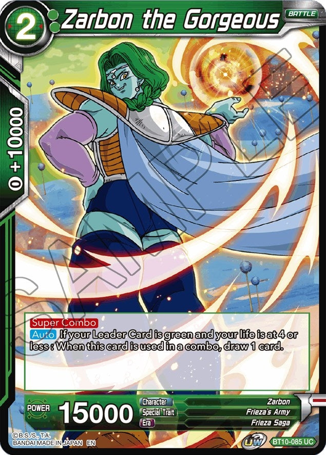 Image for Zarbon the Gorgeous (Rise of the Unison Warrior) (BT10-085) - Dragon Ball Super: Masters