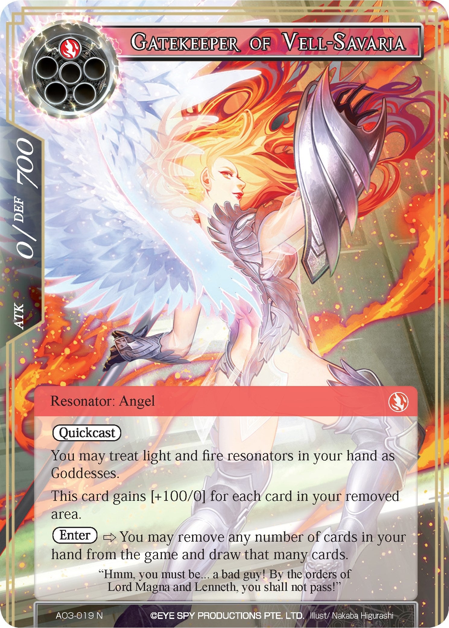 Image for Gatekeeper of Vell-Savaria (Alice Origin III) (AO3-019) - Force of Will