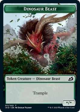 Image for Dinosaur Beast // Human Soldier (003) Double-Sided Token (Ikoria: Lair of Behemoths) (11 // 3) - Magic: The Gathering