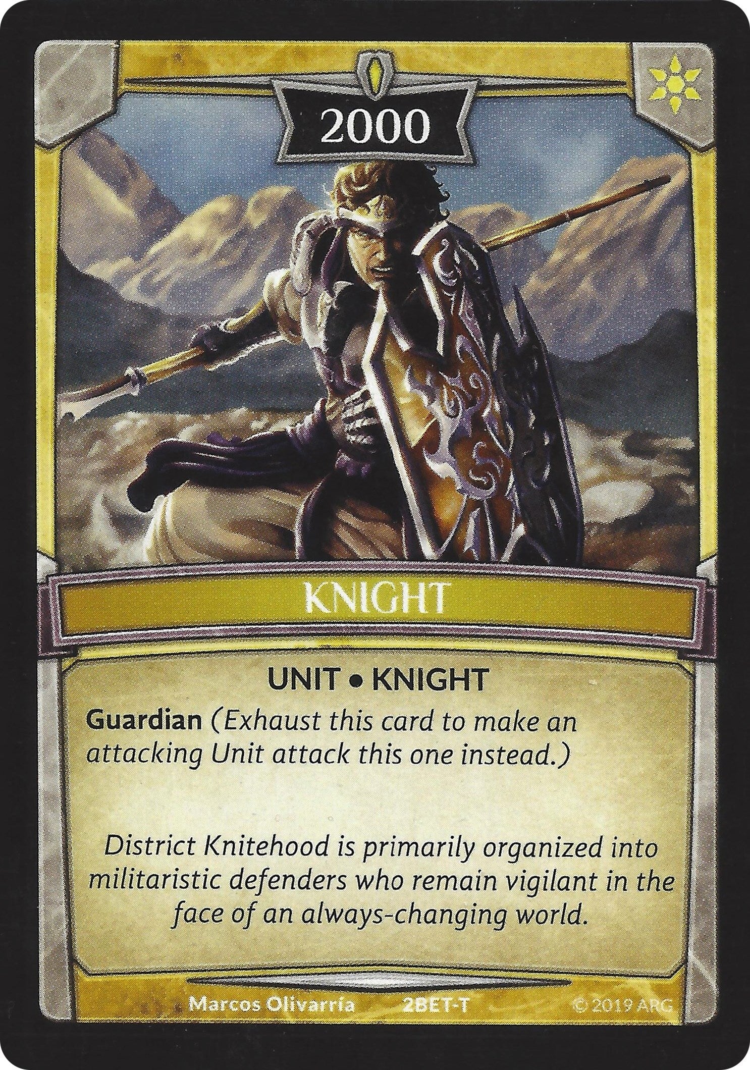 Image for Knight Token (2000 Power with Guardian) (Betrayal) (2BET-2) - Argent Saga TCG