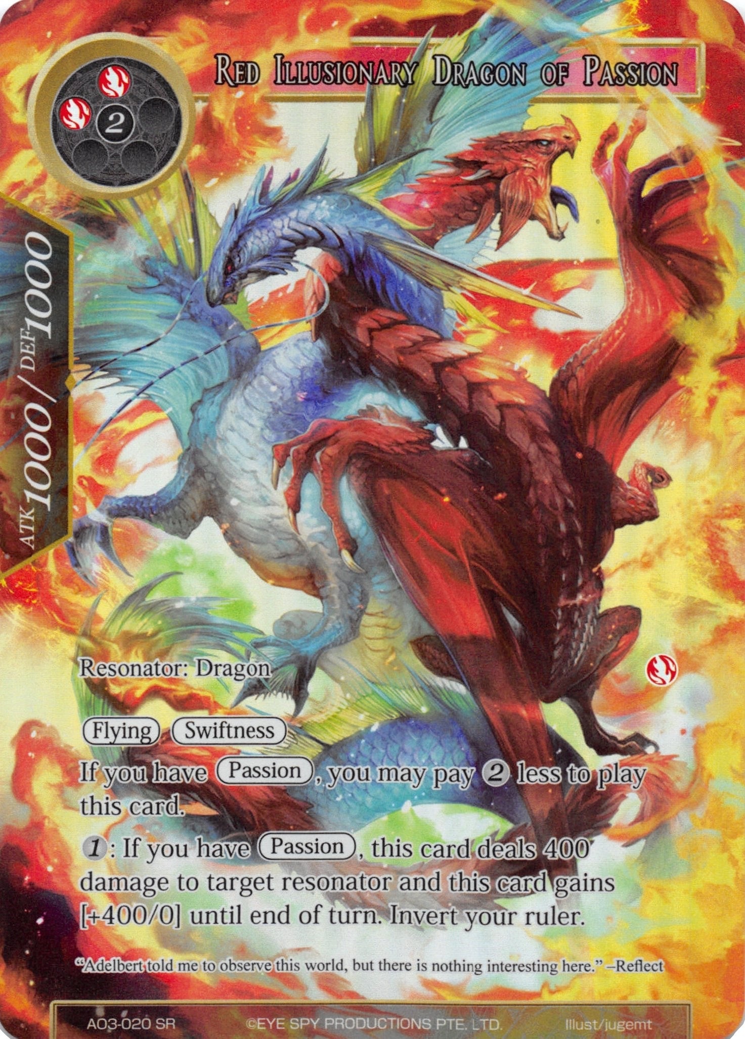 Image for Red Illusionary Dragon of Passion (Full Art) (Alice Origin III) (AO3-020) - Force of Will