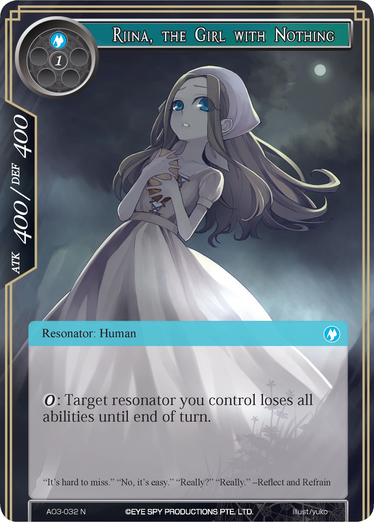 Image for Riina, the Girl with Nothing (Alice Origin III) (AO3-032) - Force of Will