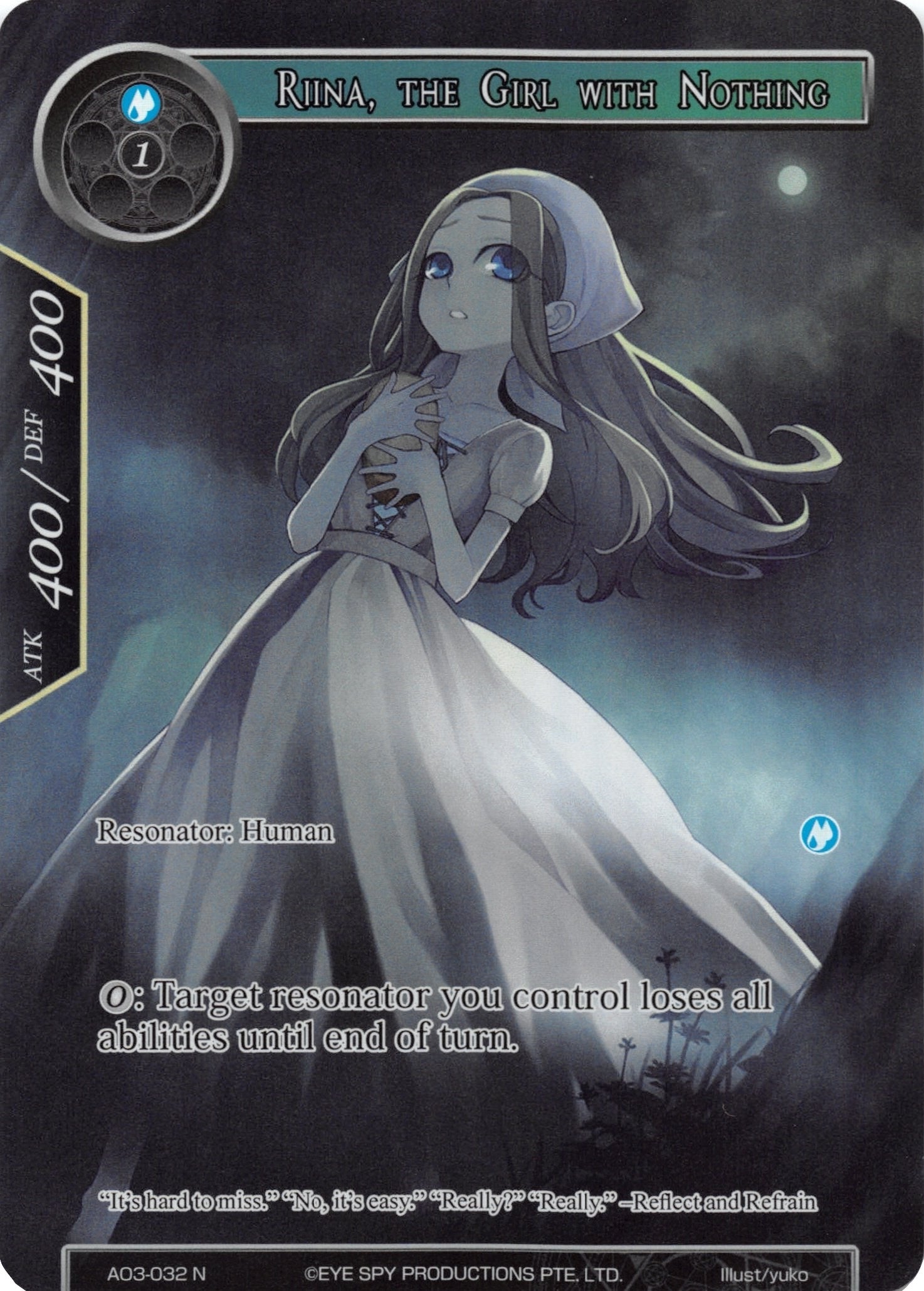 Image for Riina, the Girl with Nothing (Full Art) (Alice Origin III) (AO3-032) - Force of Will