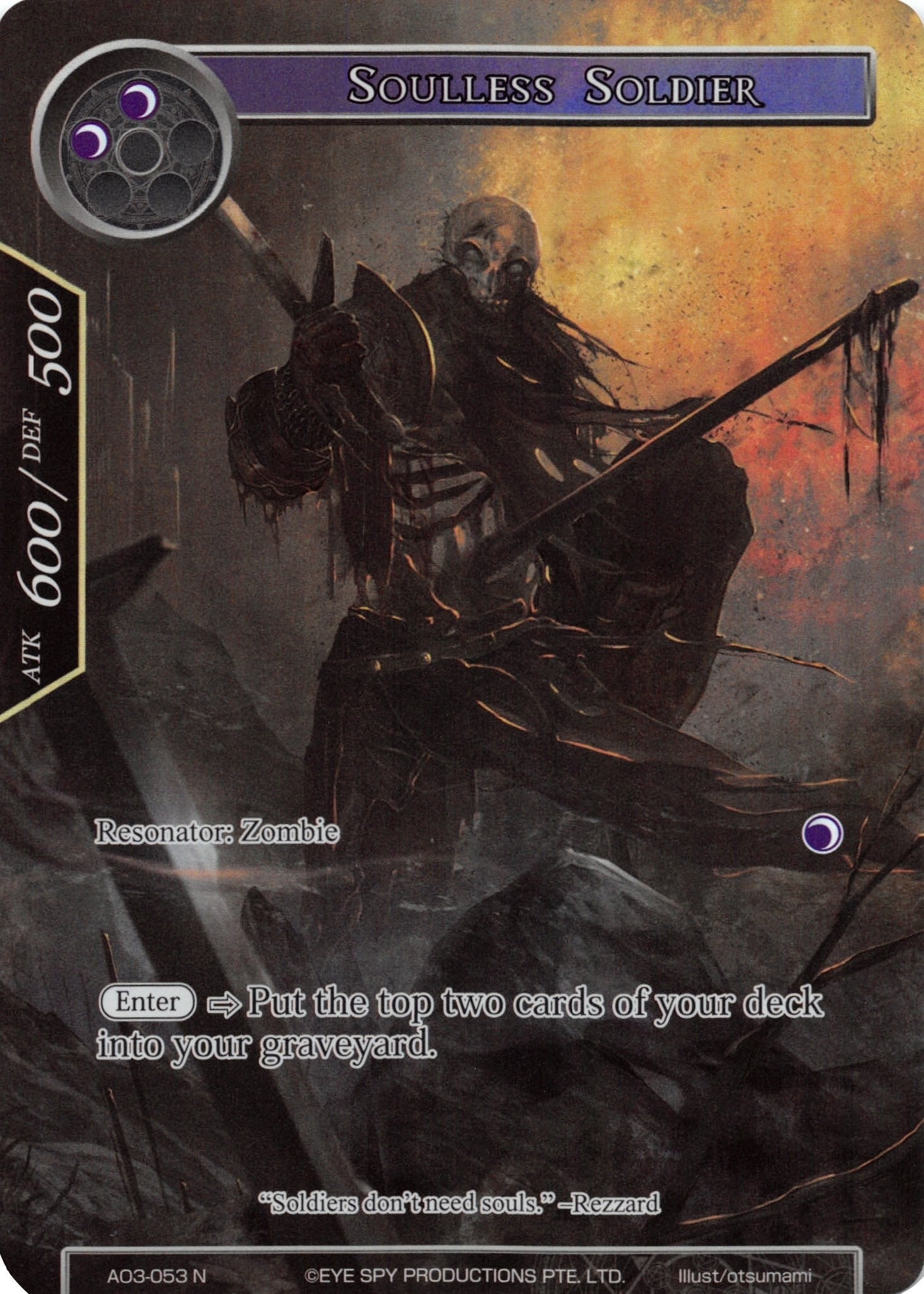 Image for Soulless Soldier (Full Art) (Alice Origin III) (AO3-053) - Force of Will