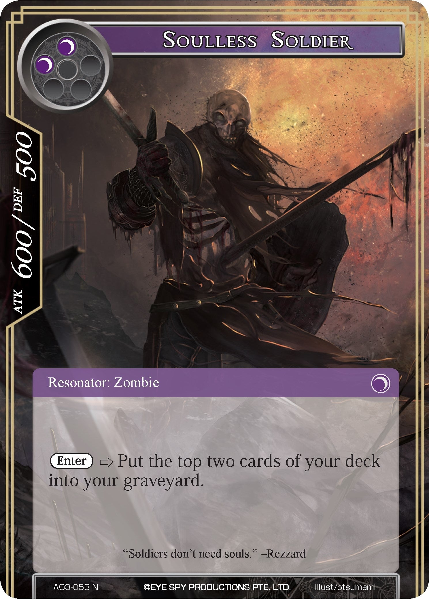 Image for Soulless Soldier (Alice Origin III) (AO3-053) - Force of Will