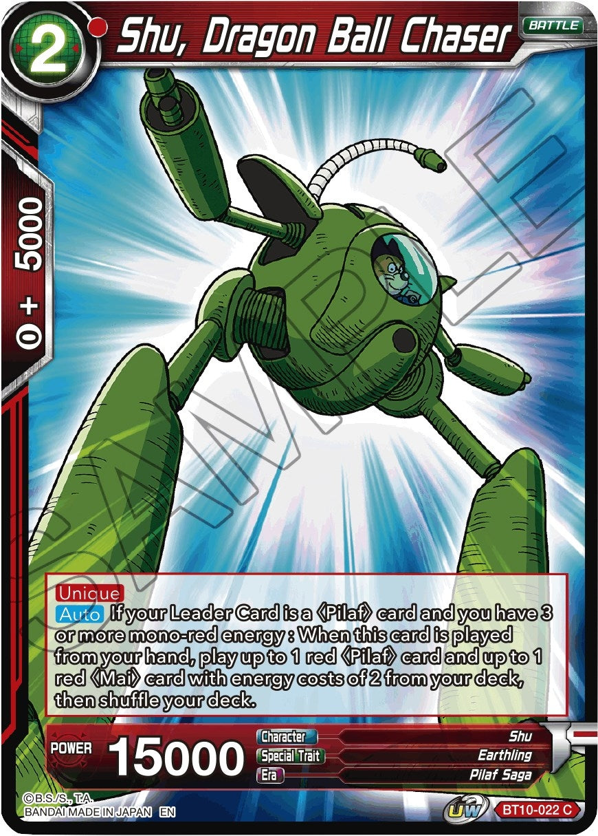 Image for Shu, Dragon Ball Chaser (Rise of the Unison Warrior) (BT10-022) - Dragon Ball Super: Masters