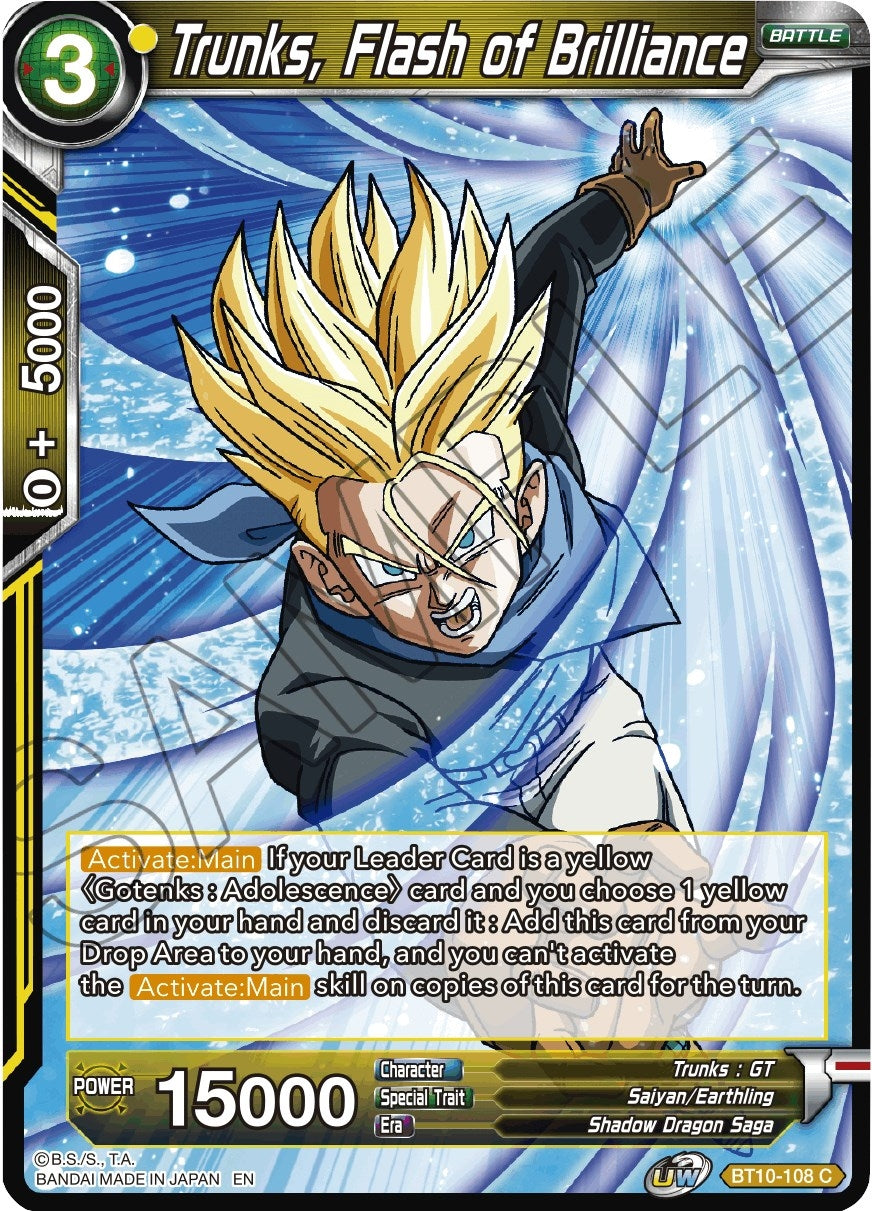 Image for Trunks, Flash of Brilliance (Rise of the Unison Warrior) (BT10-108) - Dragon Ball Super: Masters
