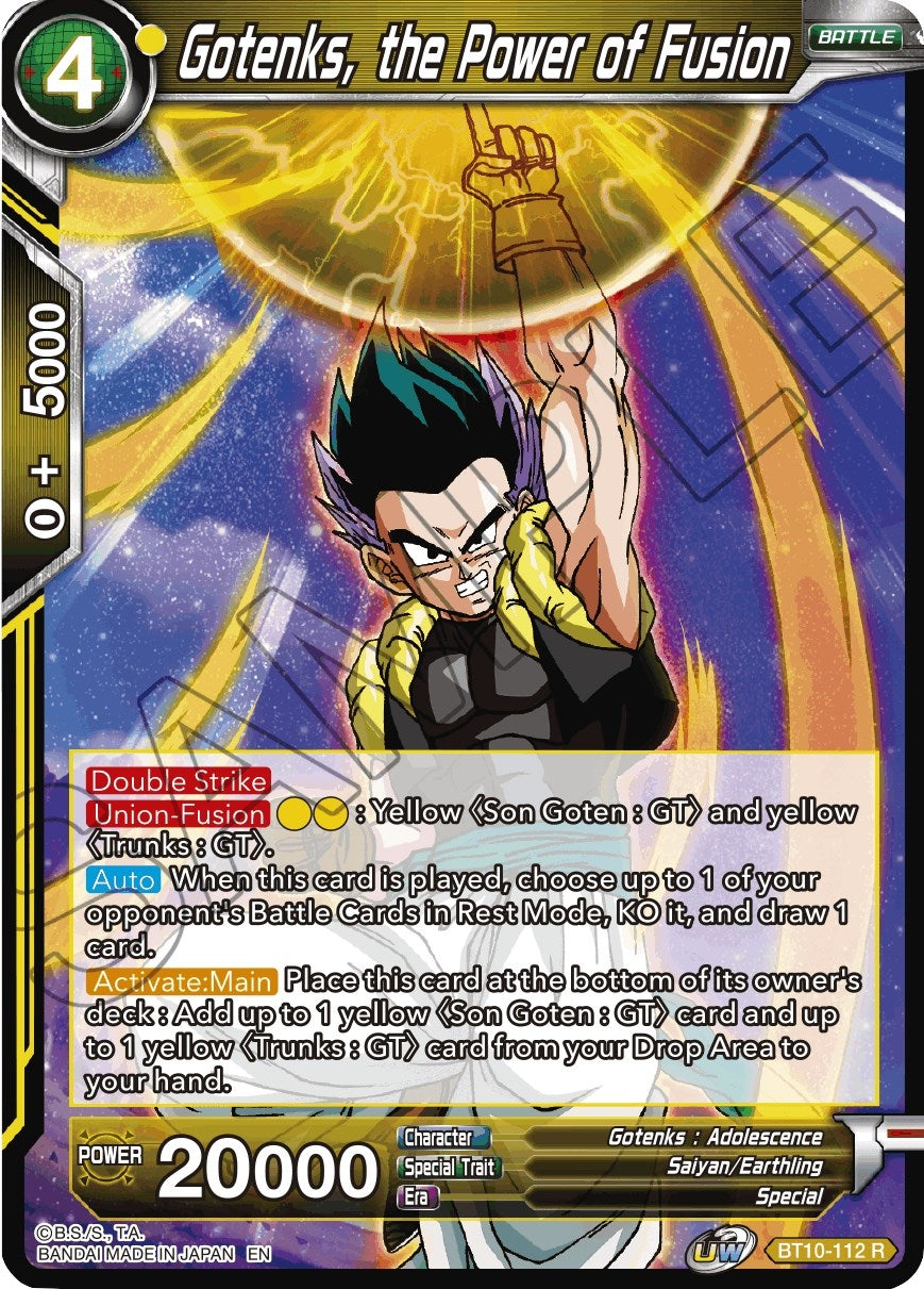 Image for Gotenks, the Power of Fusion (Rise of the Unison Warrior) (BT10-112) - Dragon Ball Super: Masters