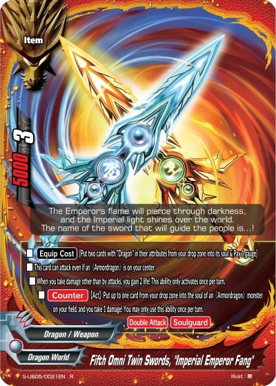 Image for Fifth Omni Twin Swords, "Imperial Emperor Fang" (Buddy Again Vol.2 ~Super Buddy War EX~) (S-UB05/0021EN) - Future Card BuddyFight
