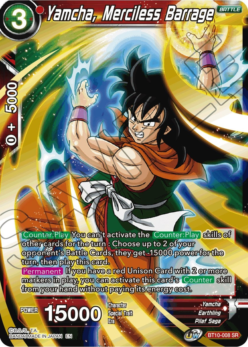 Image for Yamcha, Merciless Barrage (Rise of the Unison Warrior) (BT10-008) - Dragon Ball Super: Masters