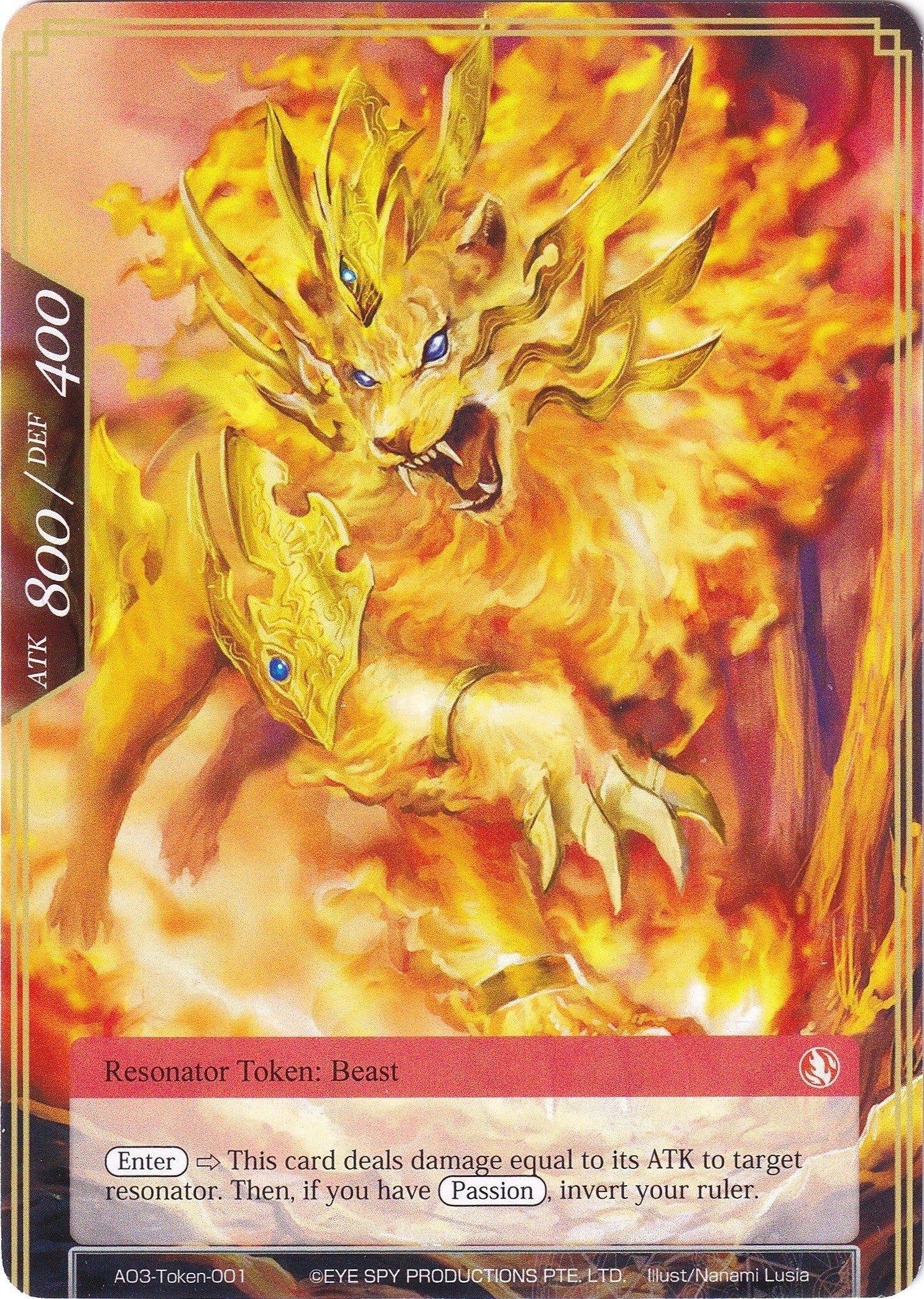 Image for Fire Beast Token (Alice Origin III) (AO3-Token-001) - Force of Will