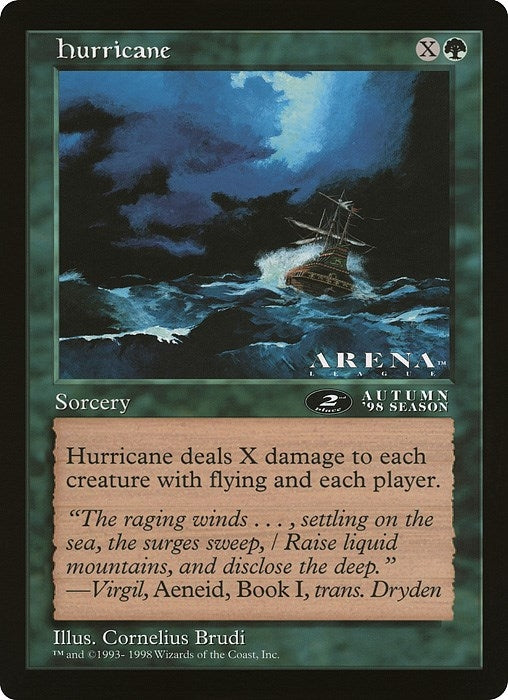 Image for Hurricane (2nd Place) (Arena League) (Oversize Cards) - Magic: The Gathering