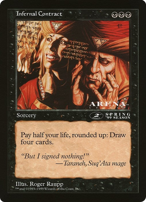 Image for Infernal Contract (2nd Place) (Arena League) (Oversize Cards) - Magic: The Gathering