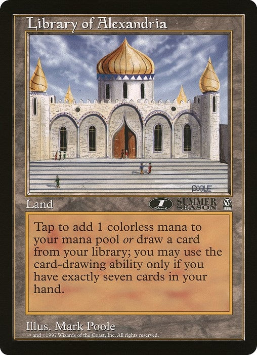 Image for Library of Alexandria (1st Place) (Arena League) (Oversize Cards) - Magic: The Gathering