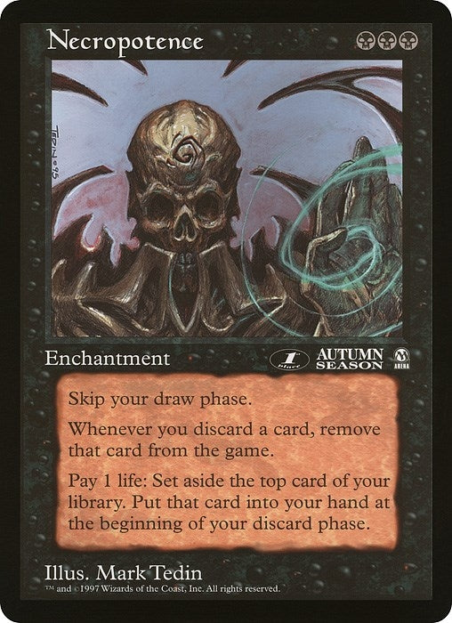 Image for Necropotence (1st Place) (Arena League) (Oversize Cards) - Magic: The Gathering