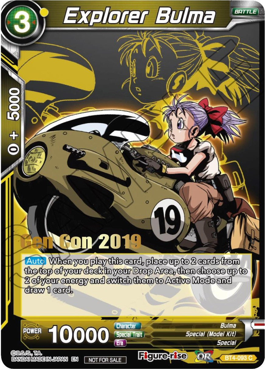 Image for Explorer Bulma (Gen Con 2019) (Promotion Cards) (BT4-093_PR) - Dragon Ball Super: Masters