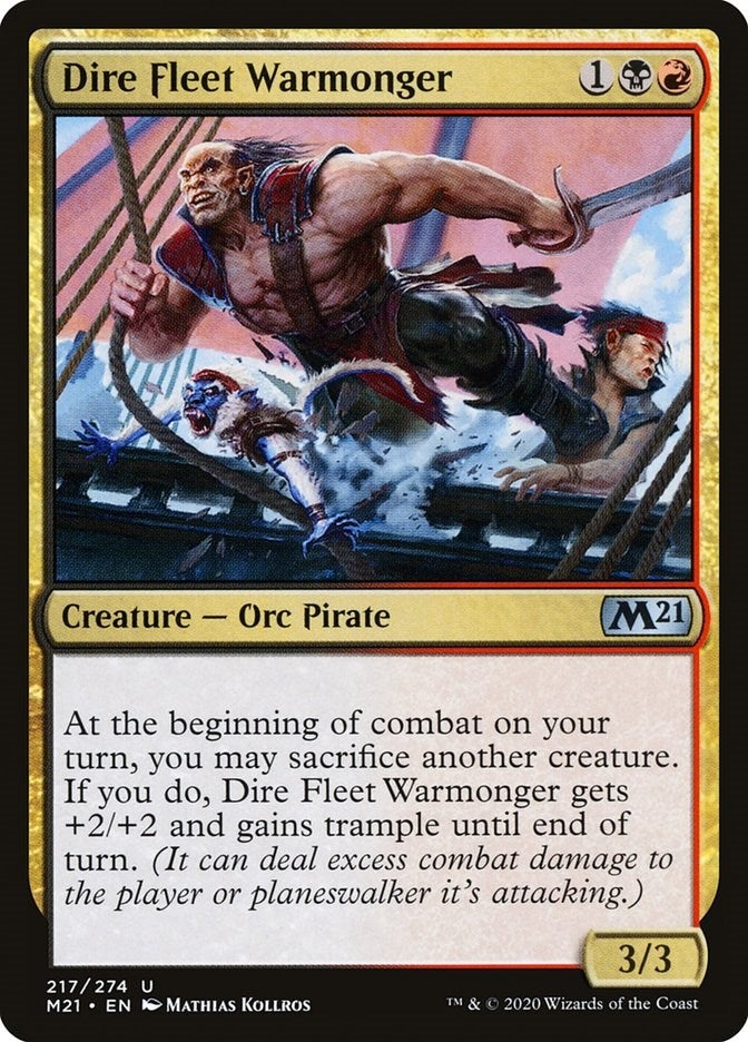 Image for Dire Fleet Warmonger (Core Set 2021) (217) - Magic: The Gathering