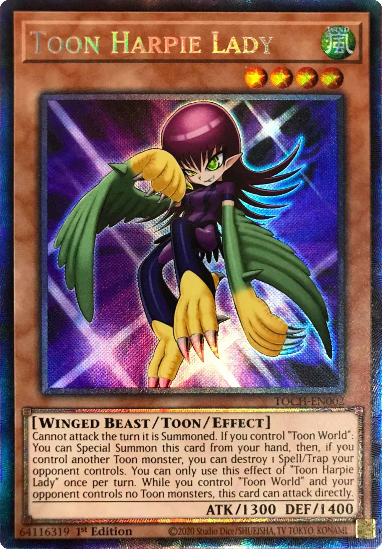 Image for Toon Harpie Lady (CR) (Toon Chaos) (TOCH-EN002) - YuGiOh