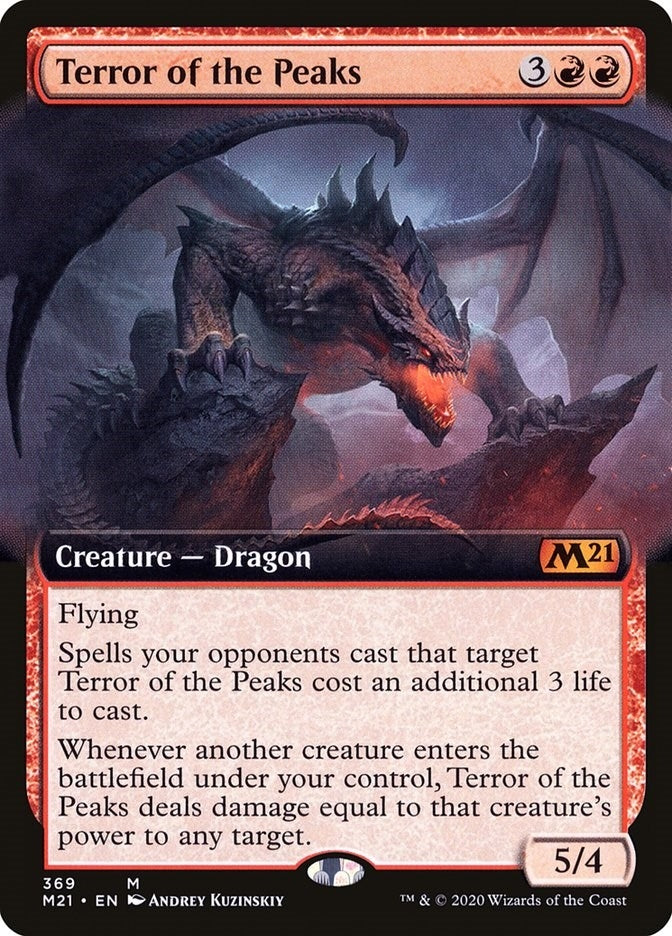 Image for Terror of the Peaks (Extended Art) (Core Set 2021) (369) - Magic: The Gathering