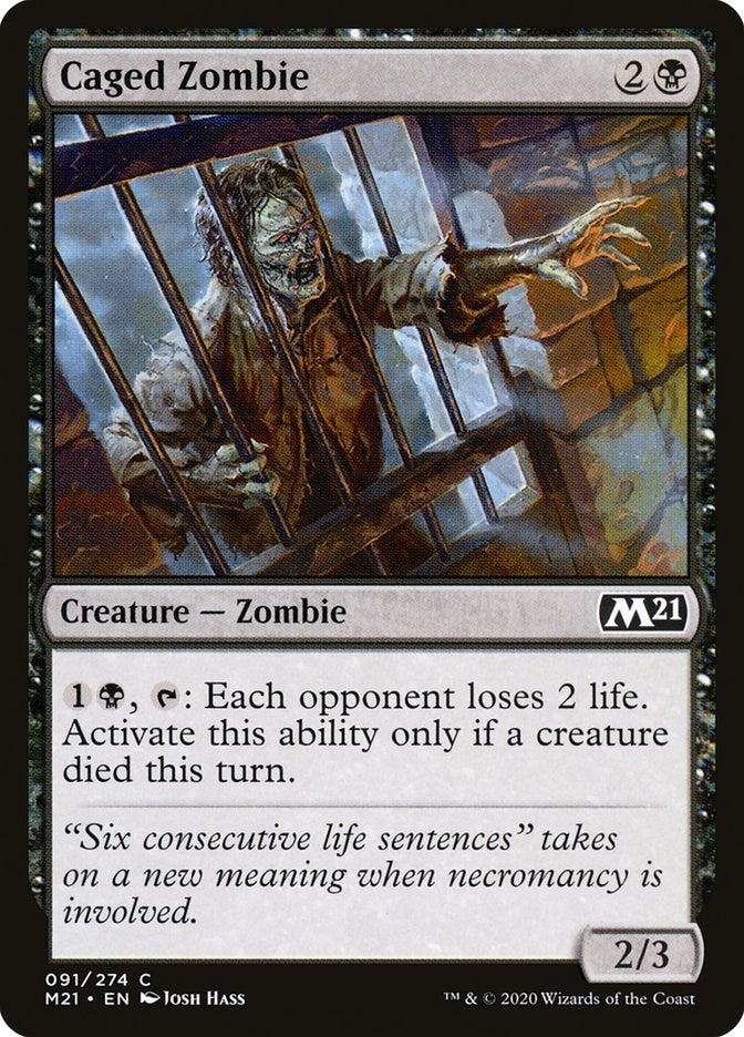 Image for Caged Zombie (Core Set 2021) (91) - Magic: The Gathering