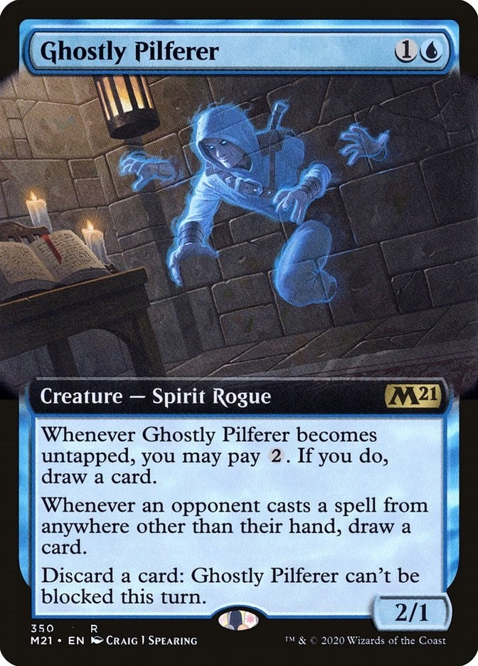 Image for Ghostly Pilferer (Extended Art) (Core Set 2021) (350) - Magic: The Gathering
