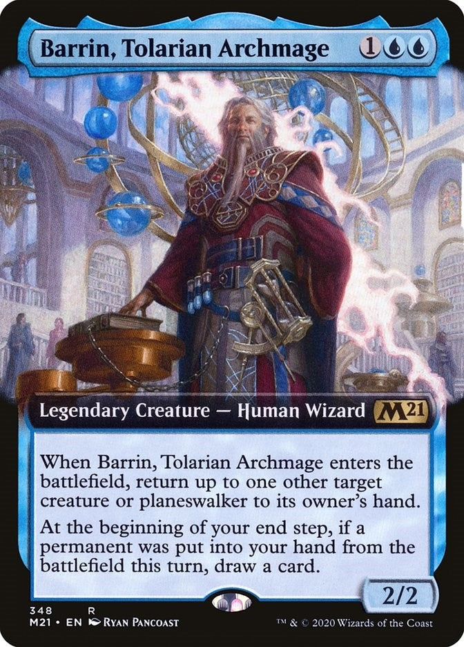 Image for Barrin, Tolarian Archmage (Extended Art) (Core Set 2021) (348) - Magic: The Gathering