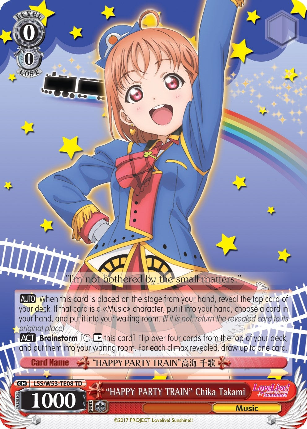 Image for "HAPPY PARTY TRAIN" Chika Takami (Love Live! Sunshine!! Extra Booster) (LSS/W53-TE08 TD) - Weiss Schwarz